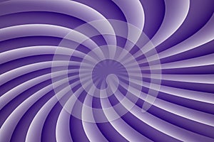 Ultra violet and white rotating hypnosis spiral. Optical illusion. Hypnotic psychedelic vector illustration. Twirl abstract