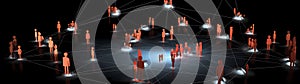 Ultra-Wide Background of Graphic depicting Social Networking in Clipart Style (Generative AI) photo