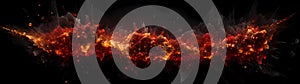 Ultra-Wide Background of Large Fiery Explosion (Generative AI) photo