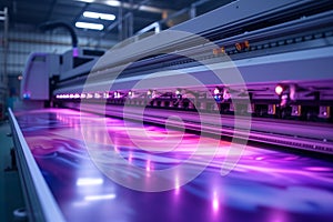 Ultra wide digital inkjet printing machine during production