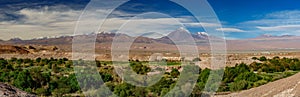 Ultra wide gigapan panoramic view of Licancabur volcano and San Pedro de Atacama