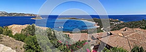 Ultra wide panorama of Capo Coda Cavallo in Sardinia