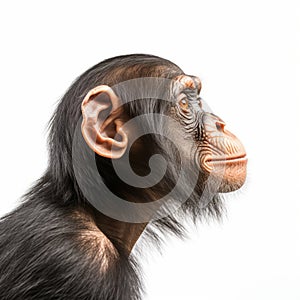 Ultradetailed Portraiture: A Captivating Chimpanzee In Stunning Precisionist Style