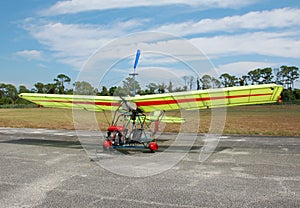 Ultralight airplane on the ground