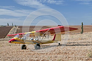 Ultralight airplane with Jezreel Valley