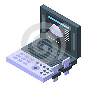 Ultrasonic examination icon isometric vector. Doctor ultrasound