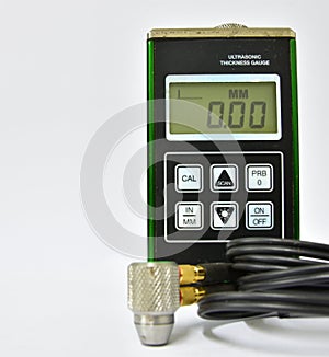 Ultrasonic thickness measurement UTM isolate on white background photo