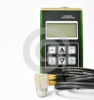 Ultrasonic thickness measurement UTM isolate on white background photo