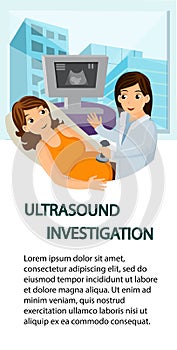 Ultrasound Examination Flyer Flat Vector Template