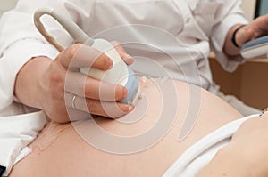 Ultrasound examination of a pregnant woman