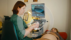 Ultrasound examination of a pregnant woman is monitoring of the child's.