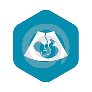 Ultrasound fetus icon, simple style