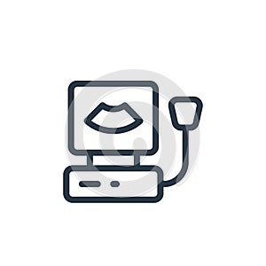 ultrasound machine icon vector from medical items concept. Thin line illustration of ultrasound machine editable stroke.