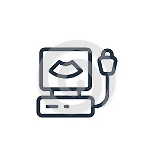 ultrasound machine icon vector from veterinary concept. Thin line illustration of ultrasound machine editable stroke. ultrasound