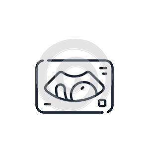 ultrasound machine vector icon isolated on white background. Outline, thin line ultrasound machine icon for website design and