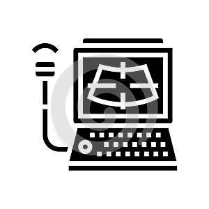ultrasound radiology computer glyph icon vector illustration