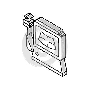 ultrasound radiology computer isometric icon vector illustration