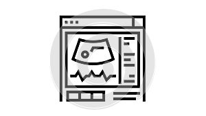 ultrasound radiology line icon animation