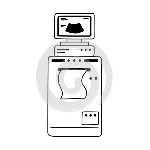 Ultrasound scanner medical equipment isolated icon style line style icon