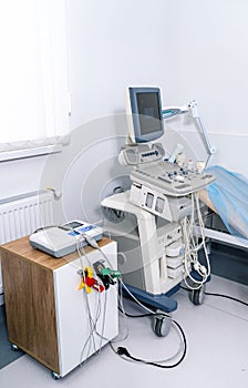 Ultrasound scanning technology equipment. Professional medicine scanner.