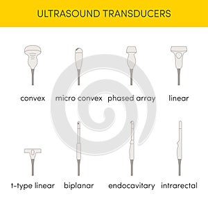 Ultrasound transducers icons