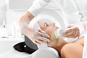 Ultrasound, a woman in the beauty salon