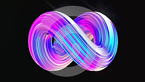 Ultraviolet abstract morphing fluid metal infinity shape motion background