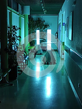 Ultraviolet light disinfection of hospital waiting rooms photo