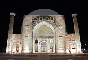 The Ulugh Beg Madrasah, night shot