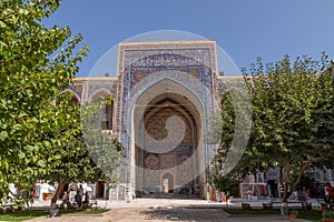 The Ulugh Beg madrasah view from the yard