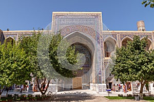 The Ulugh Beg madrasah view from the yard