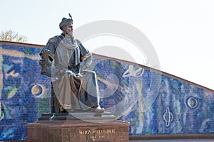 Ulugh Beg Statue at Ulugh Beg Observatory in Samarkand, Uzbekistan.