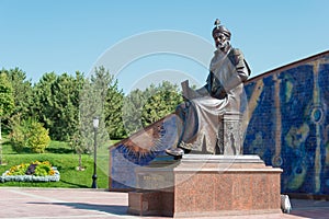 Ulugh Beg Statue at Ulugh Beg Observatory in Samarkand, Uzbekistan. It is part of the World Heritage Site.