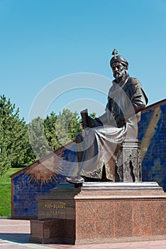 Ulugh Beg Statue at Ulugh Beg Observatory in Samarkand, Uzbekistan. It is part of the World Heritage Site.