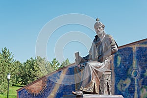 Ulugh Beg Statue at Ulugh Beg Observatory in Samarkand, Uzbekistan. It is part of the World Heritage Site.