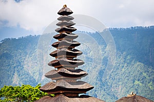 Ulun Danu temple Beratan Lake in Bali, Indonesia