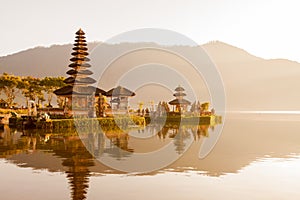 Ulun Danu temple Beratan Lake in Bali Indonesia