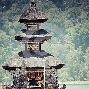 Ulun Danu temple Beratan Lake in Bali Indonesia