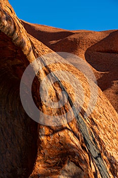 The Uluru monolit surface, rusty texture with water marks, Uluru, Ayers Rock, Red Center, Australia