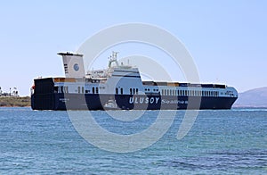 Ulusoy Sealines Ship leaving The Cesme Port