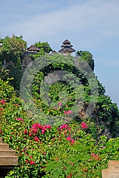 Uluwatu temple is a famous hindu temple in Bali.