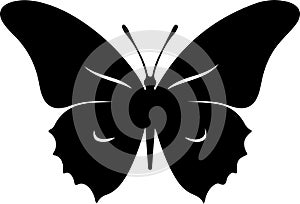 Ulysses butterfly Black Silhouette Generative Ai