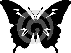 Ulysses butterfly Black Silhouette Generative Ai