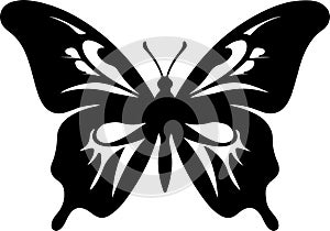 Ulysses butterfly Black Silhouette Generative Ai