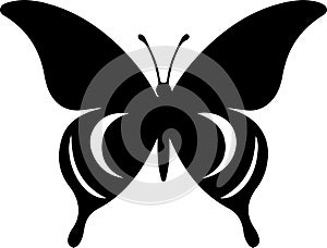 Ulysses butterfly Black Silhouette Generative Ai