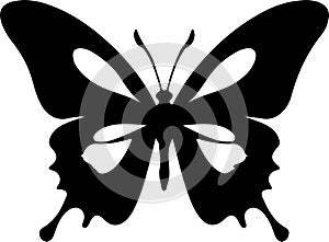 Ulysses butterfly Black Silhouette Generative Ai