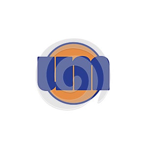 `UM` company name monogram. UM round logo
