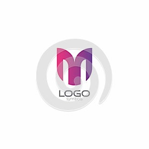 UM Logo Modern. Letter M Logo photo