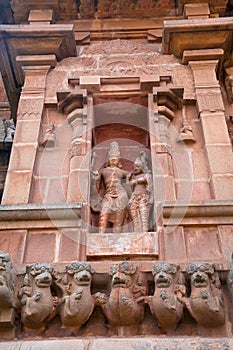 Uma-Mahesvara, niche on northern wall, Brihadisvara Temple, Tanjore, Tamil Nadu photo