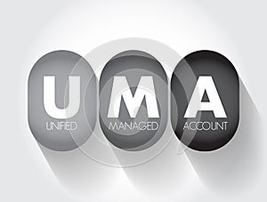 UMA - Unified Managed Account are managed investment accounts that have developed out of separate accounts, acronym business